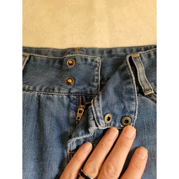 American Eagle Blue Denim Mini Skirt Size 4 AE Jeans Y2K High Waist - Picture 7 of 8